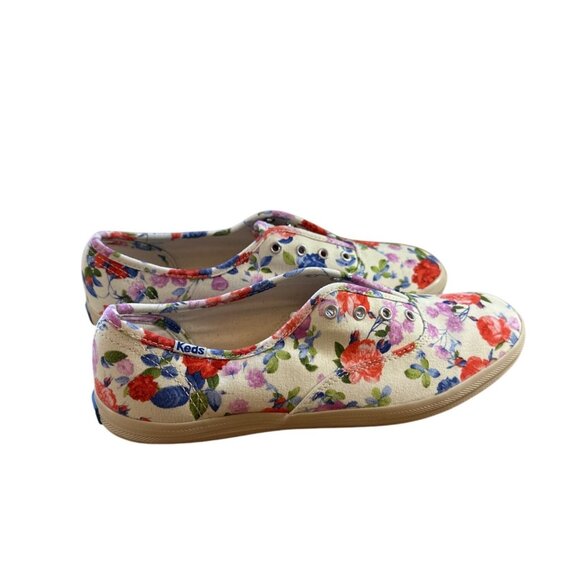 Keds Size 7  Floral Slip-On Canvas White Multicolor Casual Sneaker Shoes - Picture 4 of 12